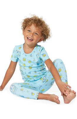 Bellabu Bear Kids' Blue Lemonade Fitted Two-Piece Pajamas