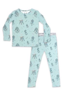 Bellabu Bear Kids' Dreamcatcher Fitted Two-Piece Pajamas in Dreamcatcher Blue
