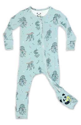 Bellabu Bear Kids' Fitted One-Piece Convertible Pajamas in Blue