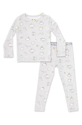 Bellabu Bear Kids' Fitted Two-Piece Pajamas in Constellation Grey