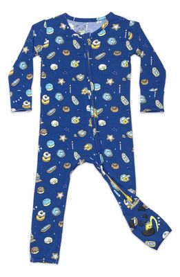 Bellabu Bear Kids' Hanukkah Cookies Fitted One-Piece Convertible Footie Pajamas in Blue
