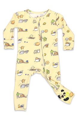 Bellabu Bear Kids' Love You Brunches Footie Pajamas in Yellow