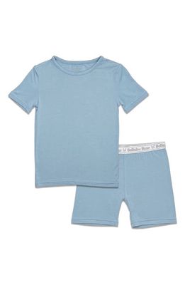 Bellabu Bear Kids' Oasis Solid Two-Piece Fitted Short Pajamas in Oasis Teal