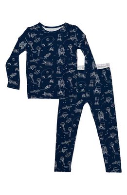 Bellabu Bear Kids' Rockets Fitted Two-Piece Pajamas