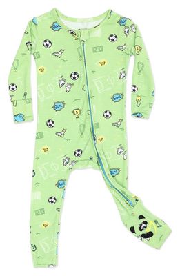 Bellabu Bear Kids' Soccer Convertible Footie Pajamas in Green 