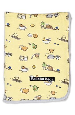 Bellabu Bear Love You Brunches Print Reversible Blanket in Yellow