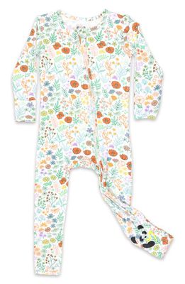 Bellabu Bear Summer Floral Fitted Convertible One-Piece Pajamas in White 