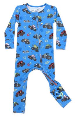 Bellabu Bear Trucks Convertible Footie Pajamas in Blue 