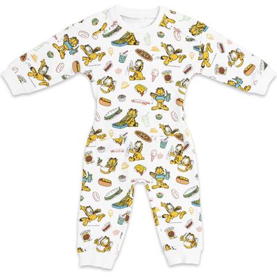 Bellabu Bear x Garfield Hybrid Fitted One-Piece Pajamas in White 