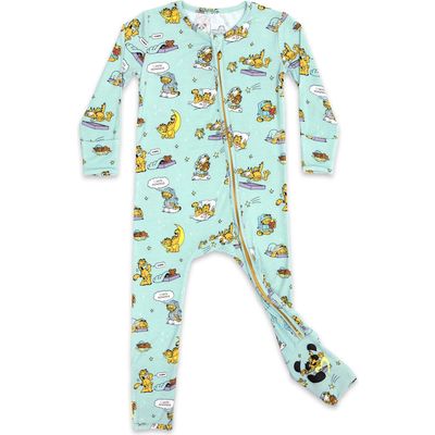 Bellabu Bear x Garfield Sleepy Fitted One-Piece Convertible Pajamas in Blue 