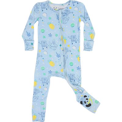 Bellabu Bear x SpongeBob® Fun Fitted Convertible One-Piece Pajamas in Blue 