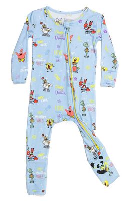 Bellabu Bear x SpongeBob® Good Vibes Fitted Convertible One-Piece Pajamas in Blue 