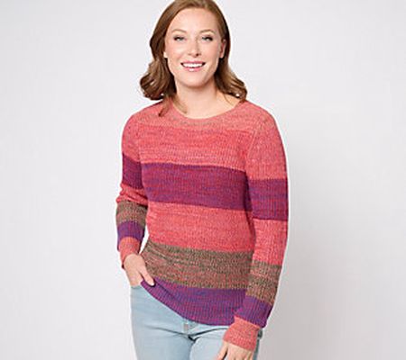 Belle Boho by Kim Gravel Rainbow Shaker Stitch Sweater