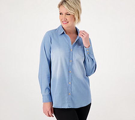 Belle by Kim Gravel Baby Pocket Button Down Denim Shirt
