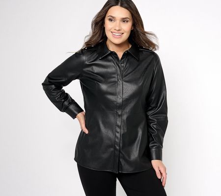 Belle by Kim Gravel Faux Leather Shacket