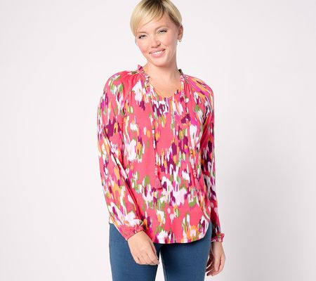 Belle by Kim Gravel Fresh Start Abstract Print Knit Blouse
