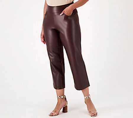 Belle by Kim Gravel Petite Faux Leather with Ponte Gauchos