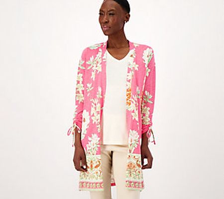 Belle by Kim Gravel Slub Knit Don't Be Koi Printed Duster
