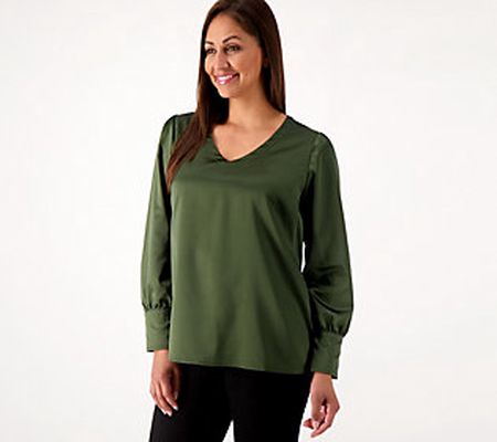 Belle by Kim Gravel Stretch Charmeuse Holiday Blouse