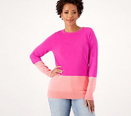 Belle by Kim Gravel Tonal Color Block Sweater