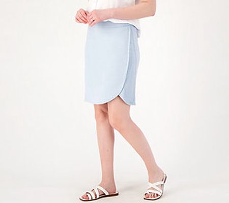 Belle by Kim Gravel TripleLuxe Denim Tulip Hem Skort