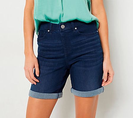 Belle by Kim Gravel TripleLuxe Rollabelle Denim Pull-On Shorts