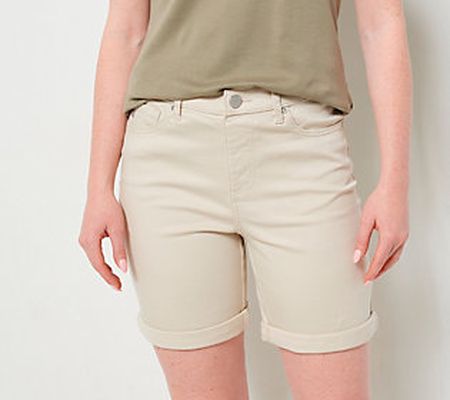 Belle by Kim Gravel TripleLuxe Rollabelle Twill Pull-On Shorts