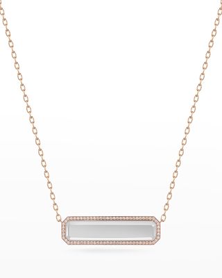 Belle Rose Gold East-West Rock Crystal Tablet Necklace