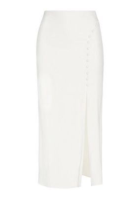 Belle Stretch Silk Midi-Skirt