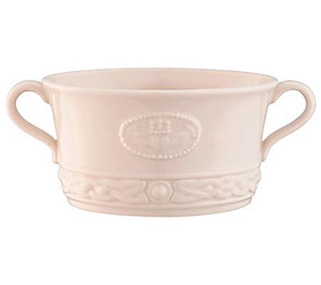 Belleek Pottery Claddagh Handled Soup Bowl