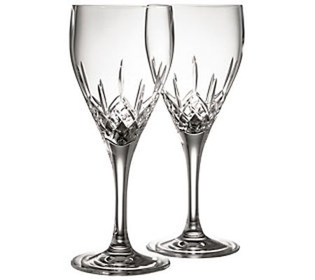 Belleek Pottery Longford White Wine Glass Pair