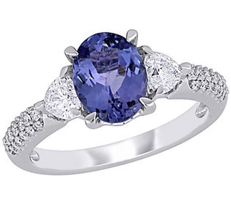 Bellini 1.80 cttw Tanzanite & 2/3 cttw Diamond Engagement Ring
