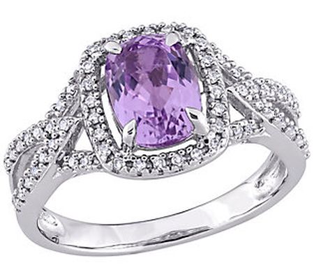 Bellini 14K 2.10 cttw Kunzite & 0.15 cttw Diamo nd Ring