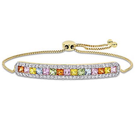 Bellini 14K 4.35 cttw Colors of Sapphire Adju s table Bracelet