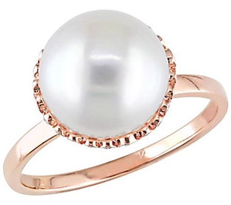 Bellini 14K Cultured Pearl & 0.20 cttw D iamond Ring
