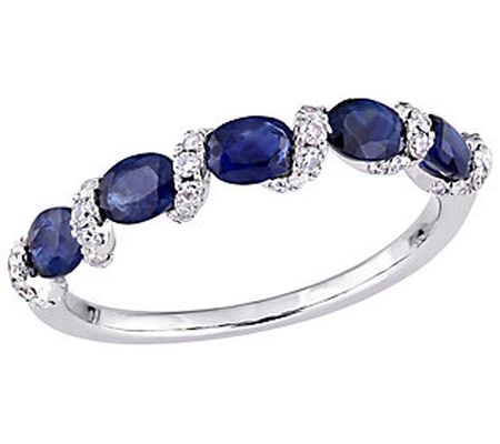 Bellini 14K Gold 1.00 cttw Sapphire &  0.25 ctt w Diamond Ring