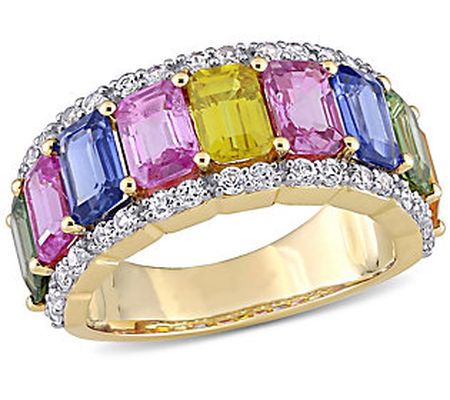 Bellini 14K Gold 6.90 cttw Colors of Sapphire E ternity Ring