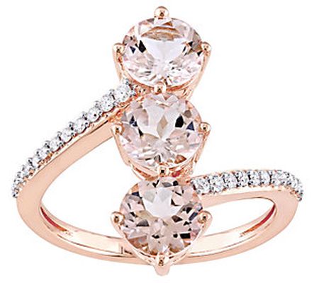 Bellini 14K Rose Gold 2.55 cttw Morganite & D i among Ring