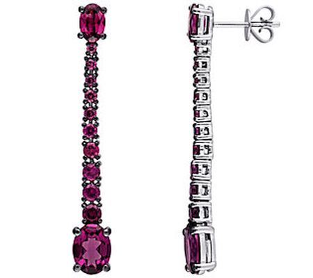 Bellini 5.05 cttw Rhodolite Drop Earrings, 14 K White Gold