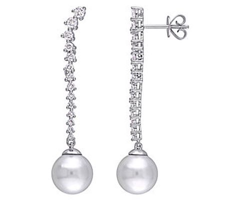 Bellini South Sea Cultured Pearl & Diamond Earr ings, 14K Gold