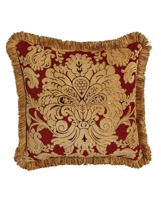 Bellissimo Square Chenille Pillow with Fringe, 20"Sq.