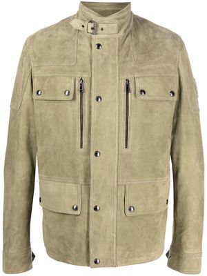 Belstaff buckle-collar suede jacket - Green