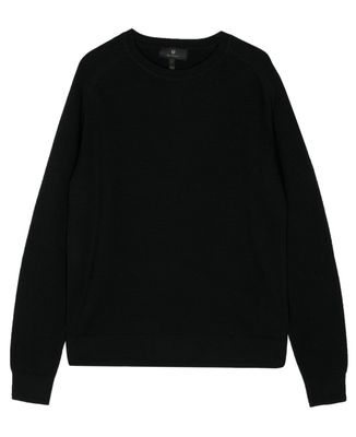 Belstaff Cole waffle-stitch Pima cotton jumper - Black