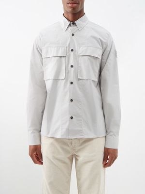 Belstaff - Flap-pocket Cotton-blend Poplin Shirt - Mens - Grey