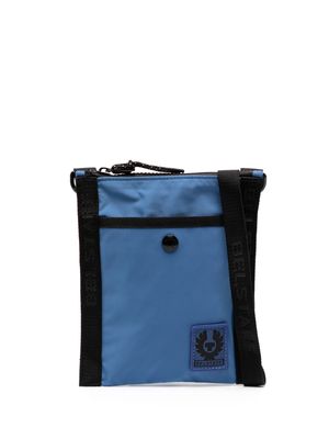 Belstaff iridescent logo-patch crossbody bag - Black