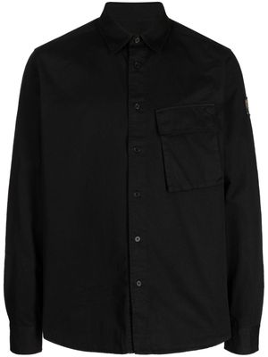 Belstaff logo-appliqué cotton shirt - Black