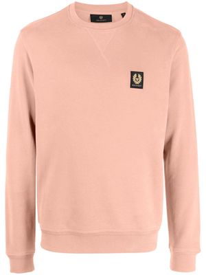 Belstaff logo-appliqué cotton sweatshirt - Pink