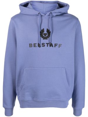 Belstaff logo-embossed cotton hoodie - Purple