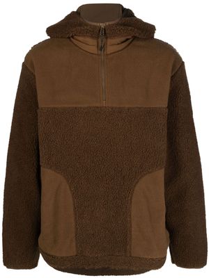 Belstaff logo-patch fleece hoodie - Brown