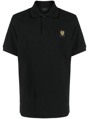 Belstaff logo-patch piqué polo shirt - Black